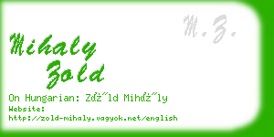 mihaly zold business card